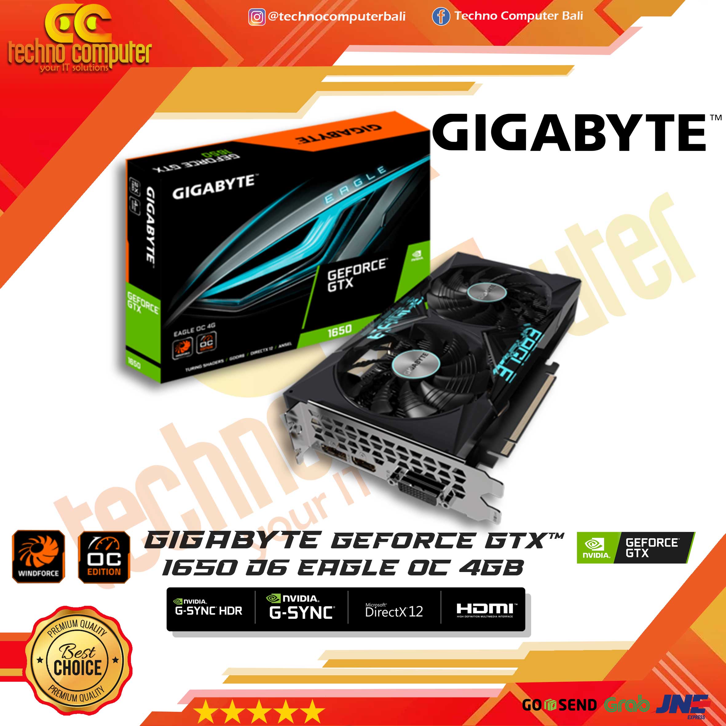 GIGABYTE NVIDIA GeForce GTX 1650 D6 EAGLE OC 4GB DDR6 