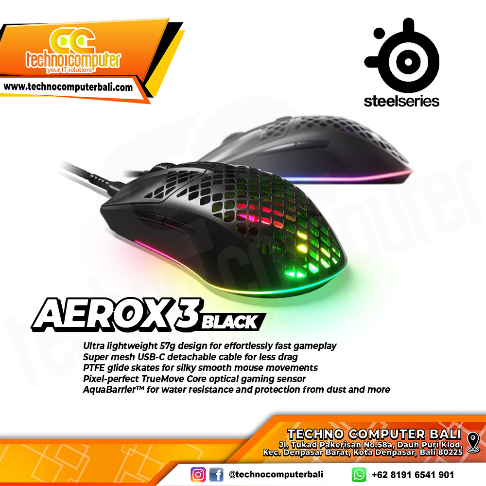 STEELSERIES AEROX 3 Black - Gaming Mouse