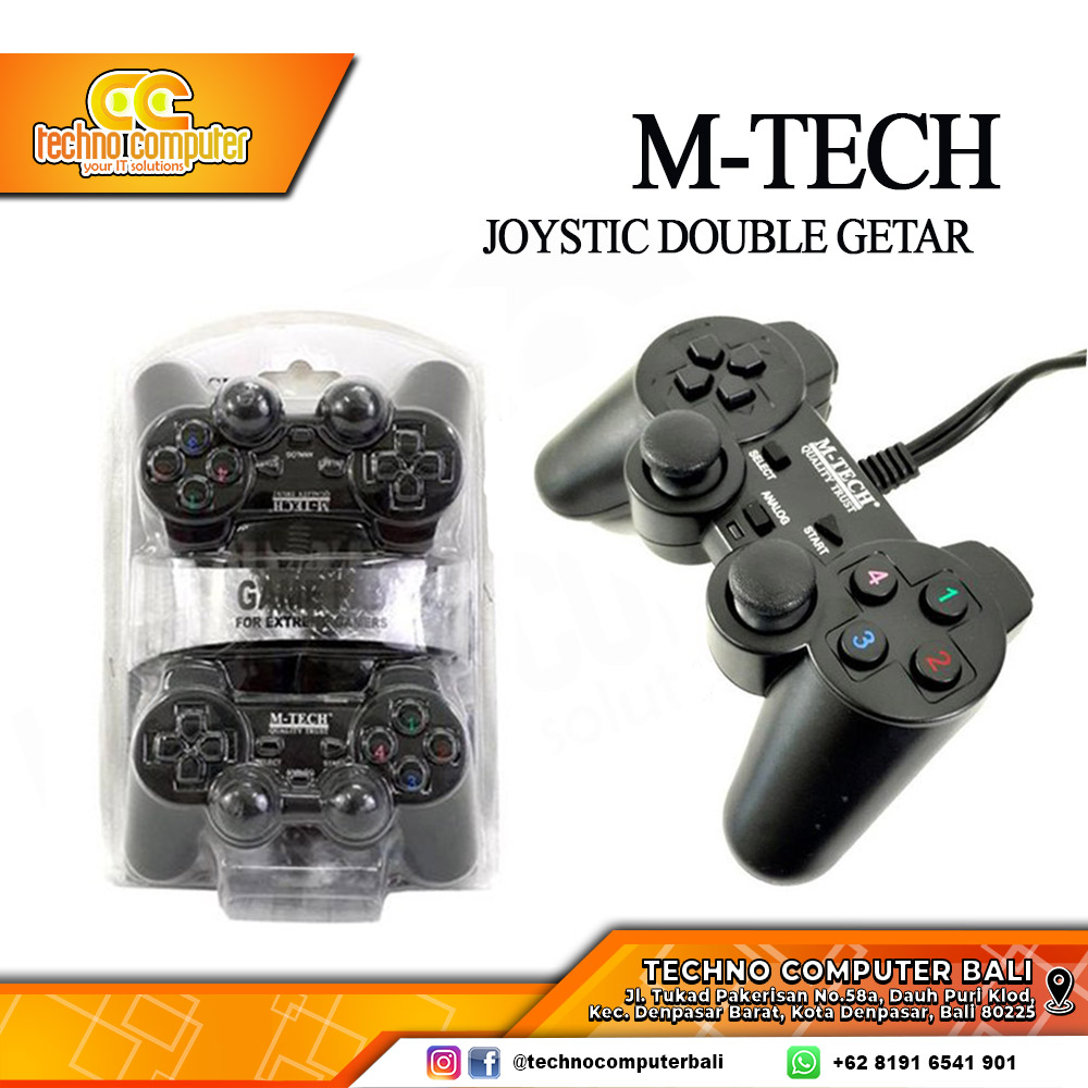 GAMEPAD DOUBLE GETAR M-TECH - HITAM