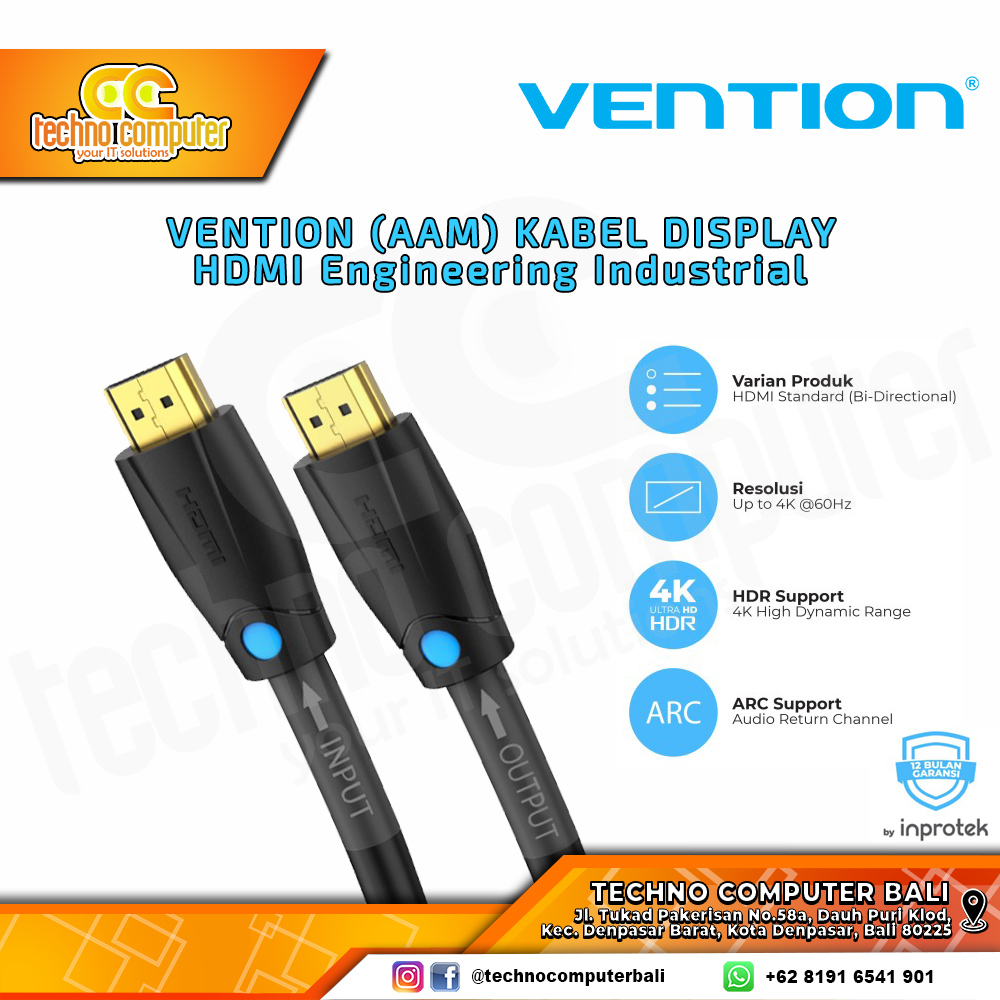 VENTION KABEL HDMI Male to Male Engineering Industrial - AAM 1.5M