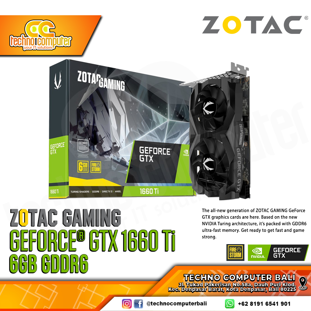 ZOTAC NVIDIA GeForce GTX 1660 Ti 6GB DDR6