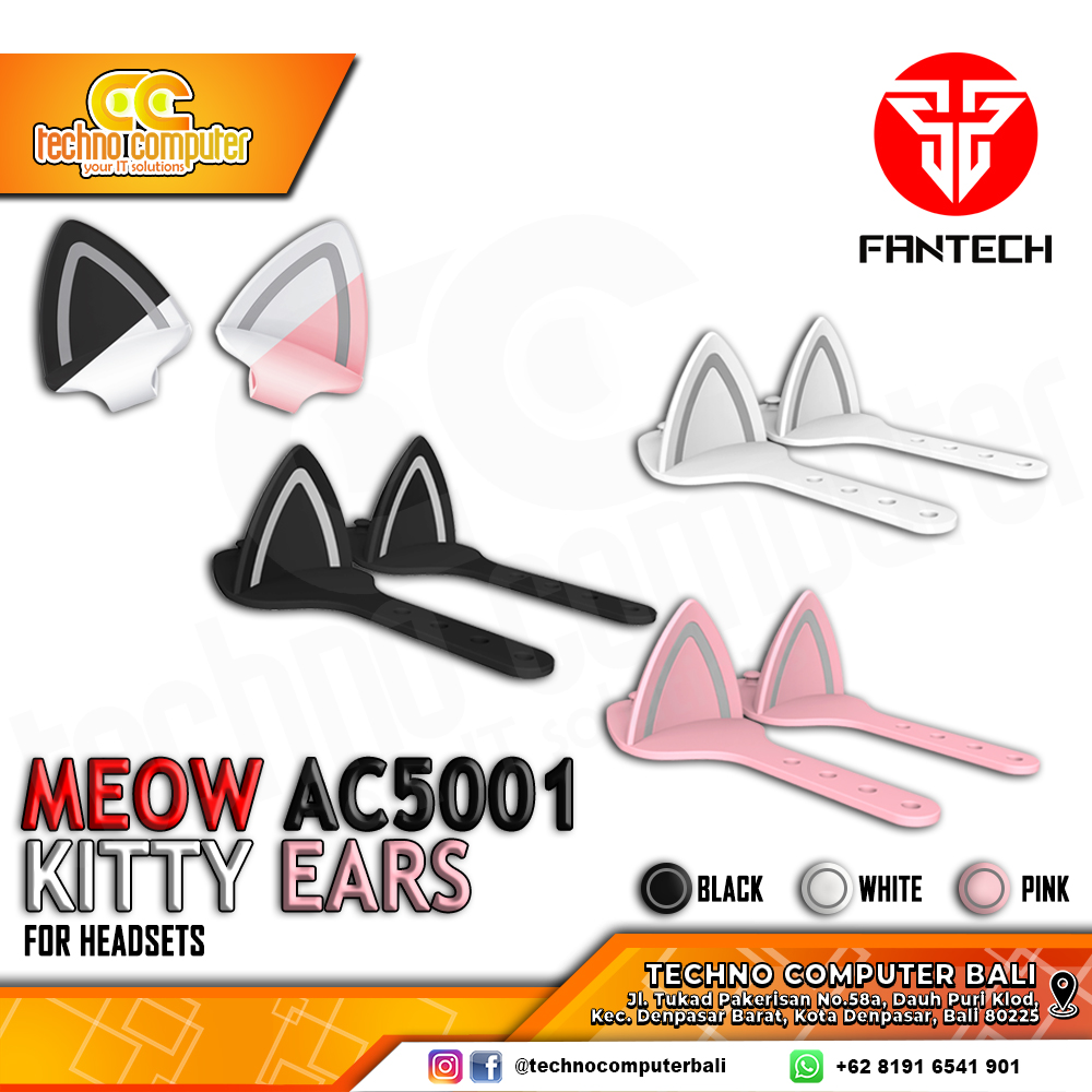 FANTECH AC5001 MEOW Kitty Ears for Headset - Pink