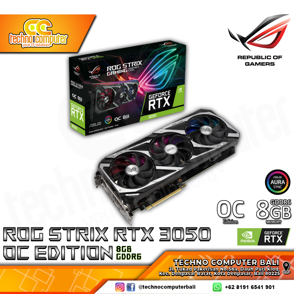ASUS ROG STRIX NVIDIA GeForce RTX 3050 OC  Edition 8GB GDDR6