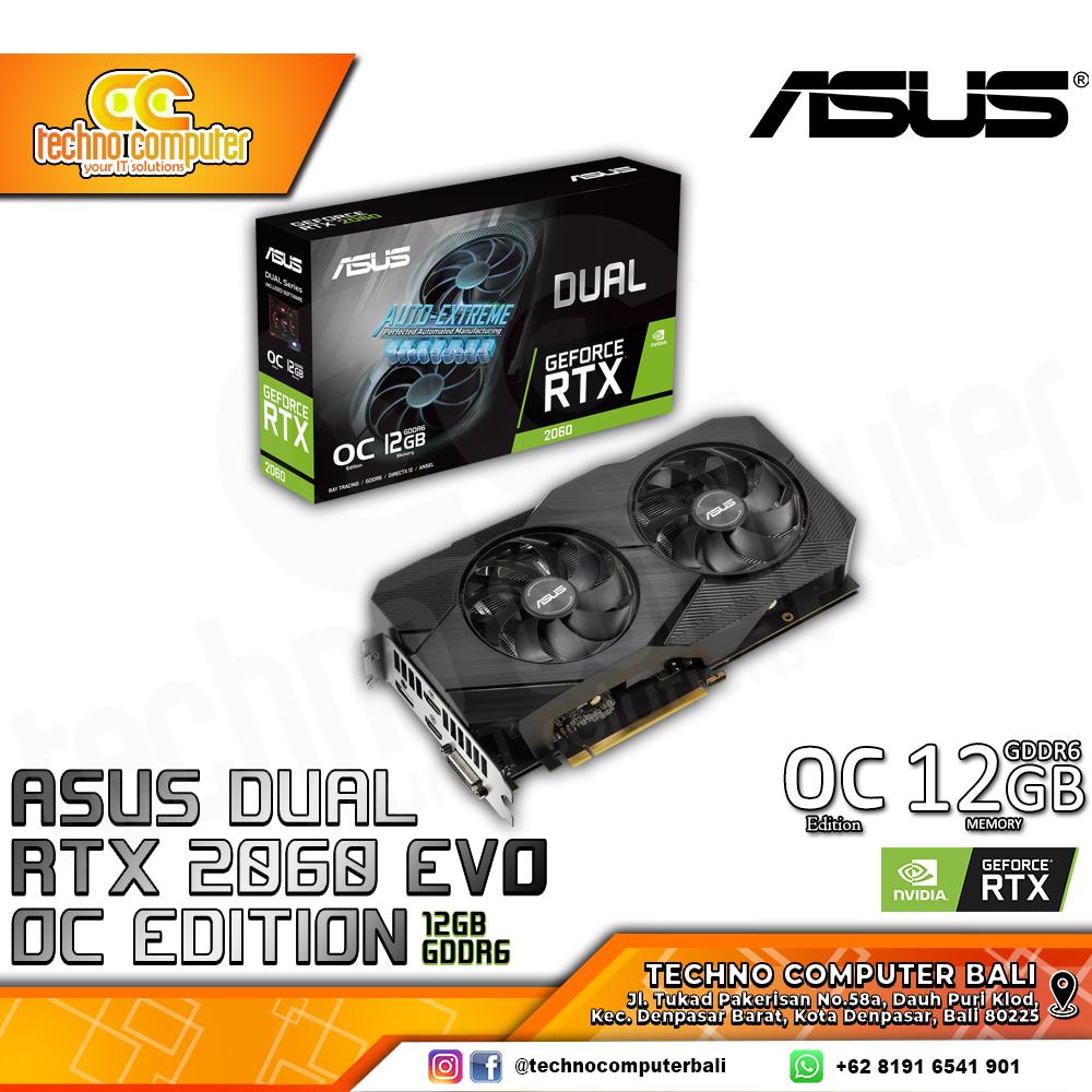 ASUS Dual GeForce RTX™ 2060 EVO 12GB GDDR6, Graphics Card