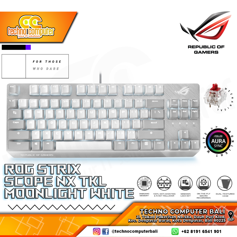 ASUS ROG Scope NX TKL Moonlight White - Mechanical NX Red Switch - Gaming Keyboard