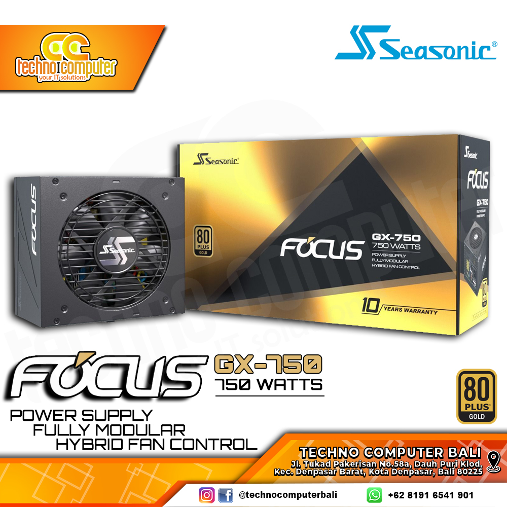 SEASONIC FOCUS GX-750 750W 80+ Gold - Full Modular