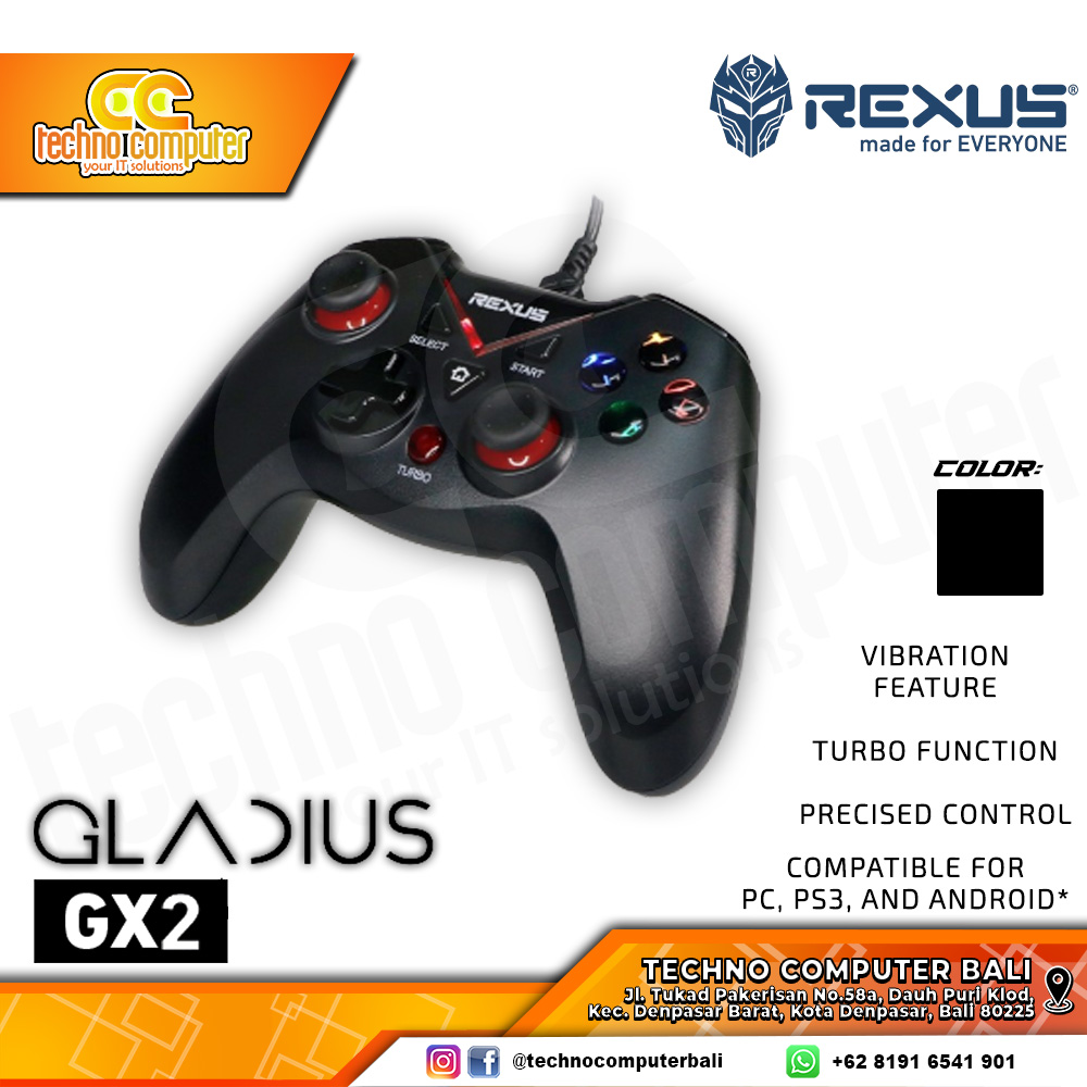 GAMEPAD REXUS GLADIUS GX2 - Black