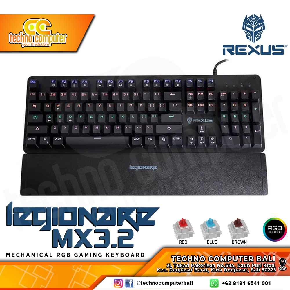 REXUS LEGIONARE MX3.2 - Mechanical Blue Switch - Gaming Keyboard