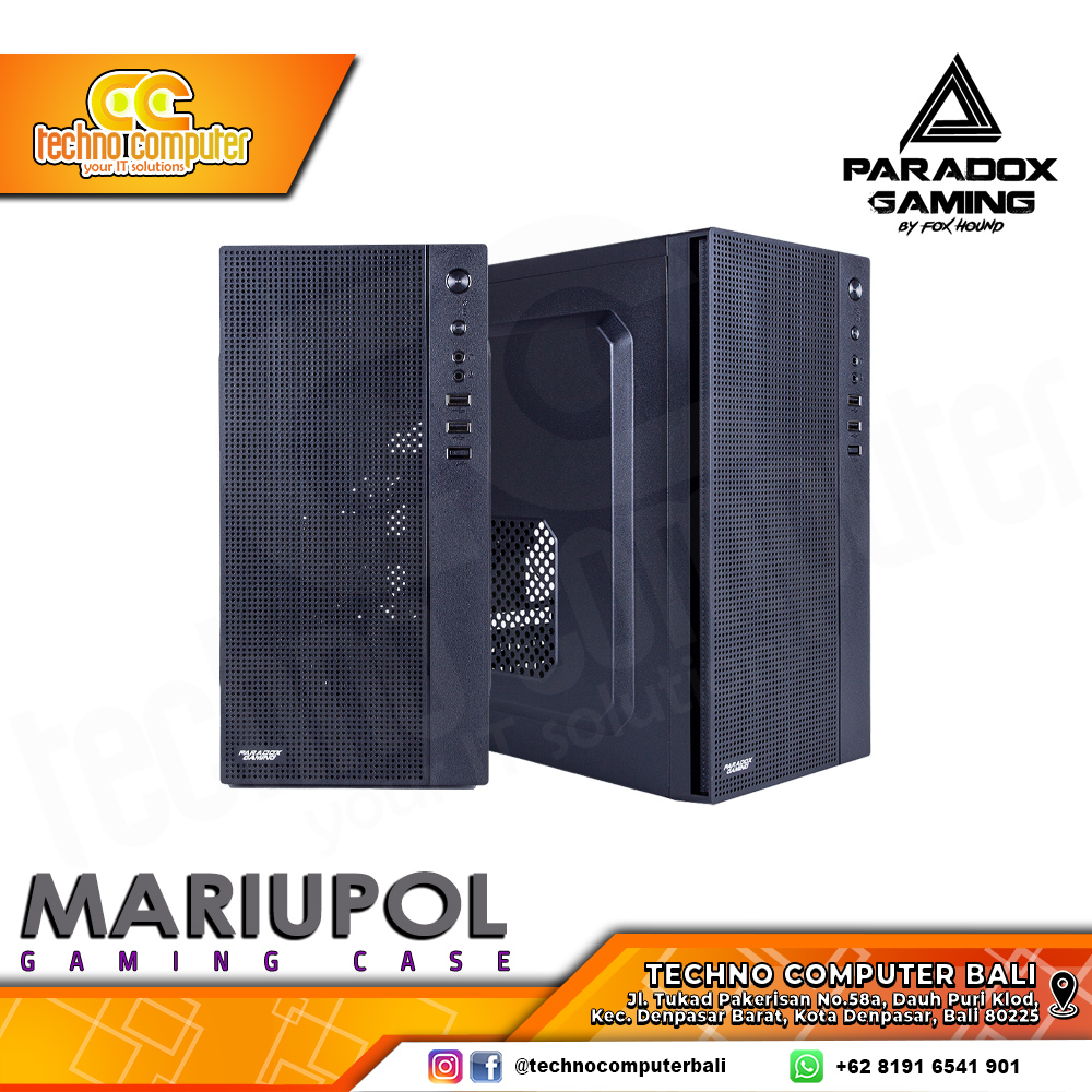CASING PARADOX GAMING MARIUPOL - Mid Tower mATX Case  (Free 1x Fan + PSU 400w)