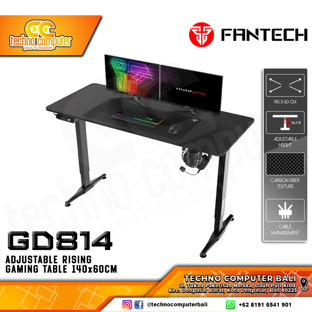 MEJA GAMING FANTECH GD814 GAMING DESK With Electric Adjustable Height