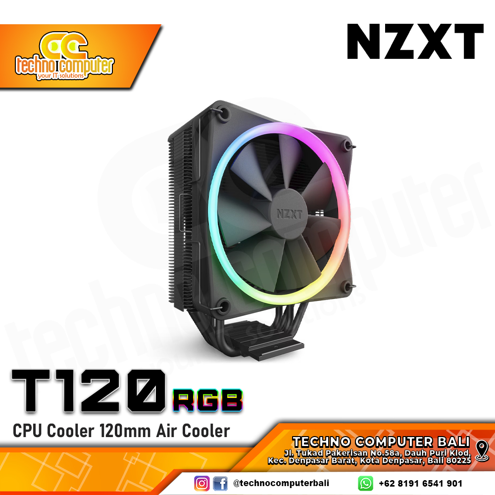 NZXT T120 RGB Matte Black - CPU Cooler - 120mm Air Cooler