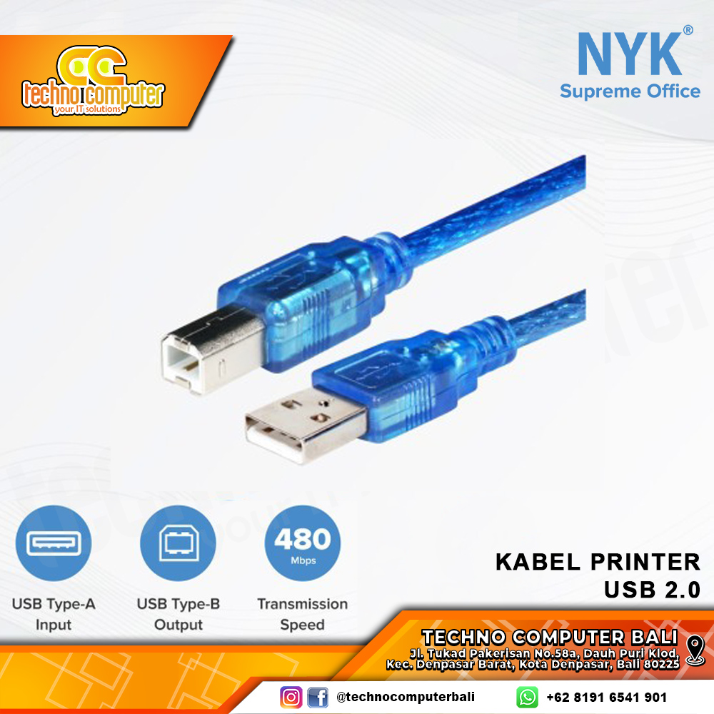 KABEL PRINTER USB 2.0 NYK - 5M