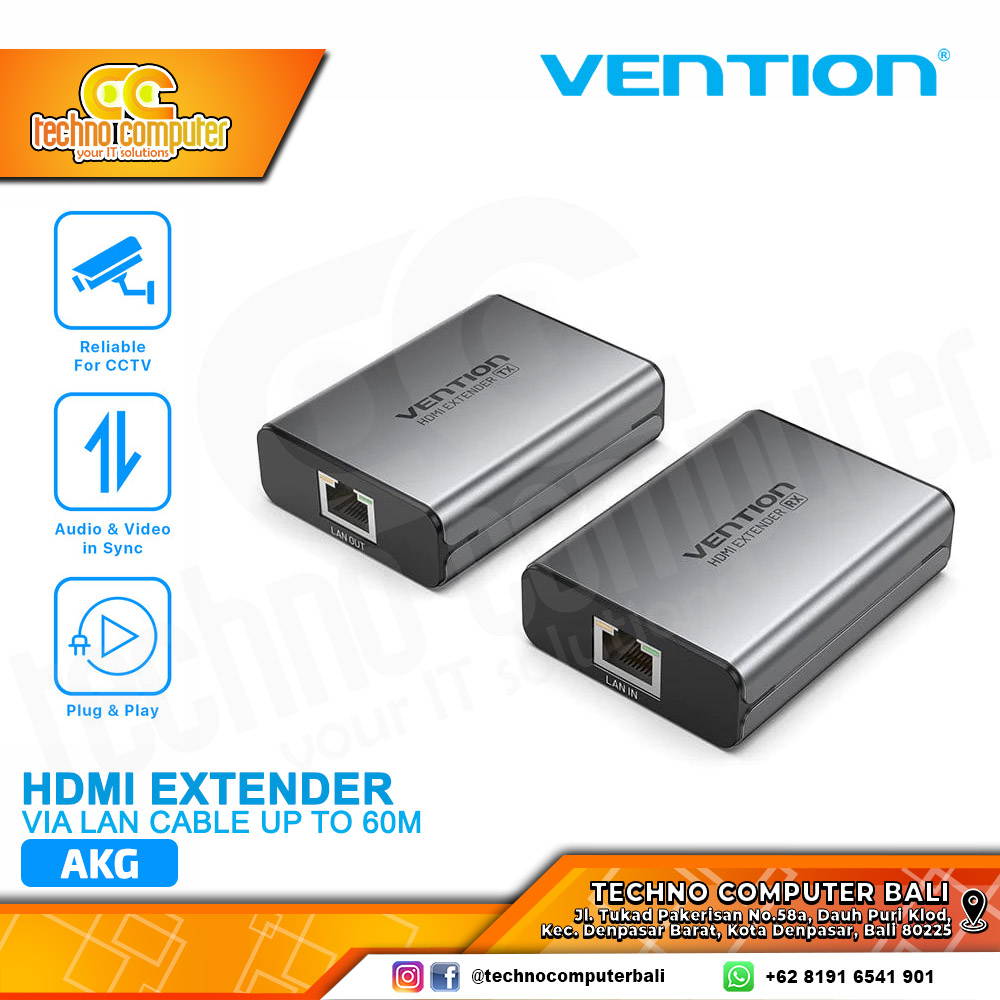 VENTION HDMI Extender via LAN Cable up to 60M - AKG