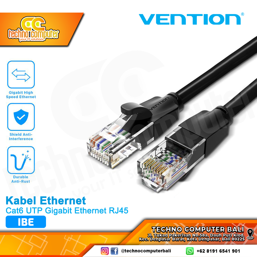 VENTION KABEL LAN Cat6 UTP Gigabit Ethernet RJ45 Round - IBE 25M