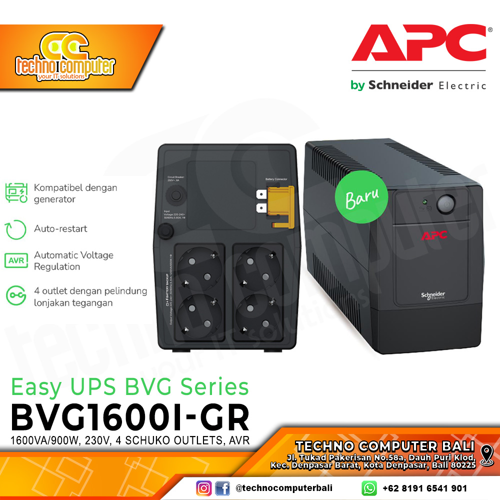 UPS APC Back BVG1600I-GR - 1600VA/900W